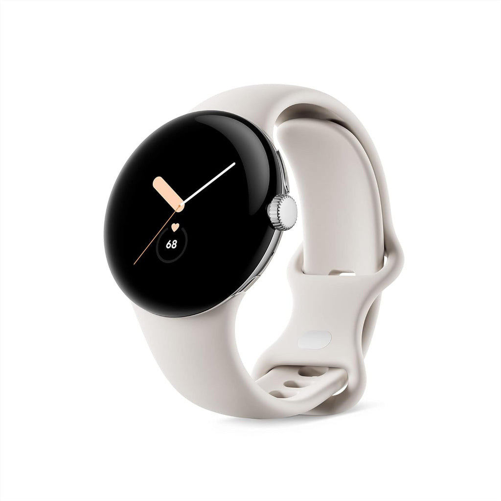 Google Smartwatch, Silver with Chalk Strap, One Size