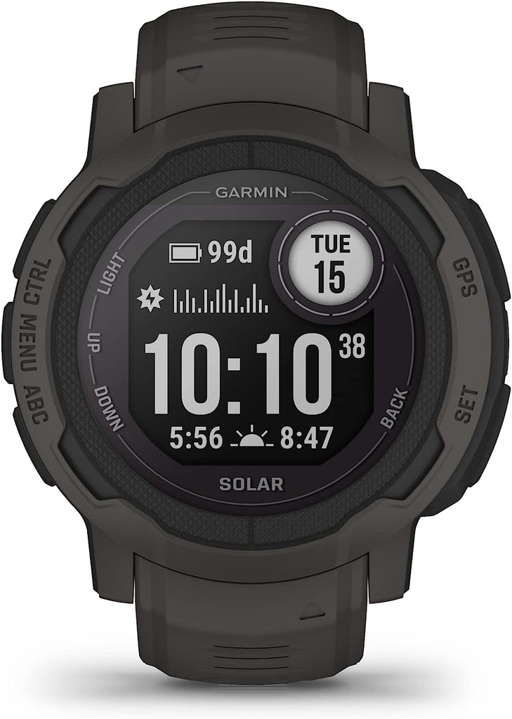 Garmin Instinct 2 Solar Rugged GPS Smartwatch, Graphite
