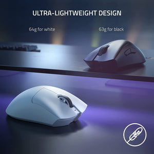 Razer DeathAdder V3 Pro - Lightweight Wireless Ergonomic Esports Mouse) White