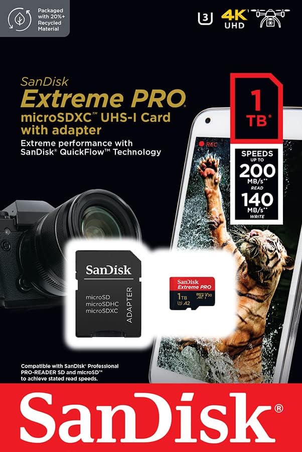 SanDisk 1TB Extreme PRO microSDXC card + RescuePro Deluxe - SDSQXCD-1T00-GN6MA