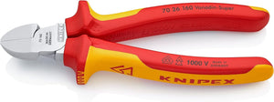 Knipex Diagonal Cutter chrome-plated, insulated with multi-component grips, VDE-tested 160 mm 70 26 160