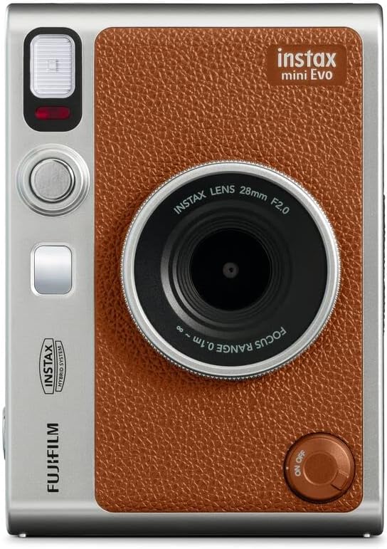 instax mini EVO Hybrid camera and smartphone printer, BROWN