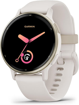 Garmin vívoactive 5 GPS 42mm Smartwatch, AMOLED Touchscreen, All-day Health Monitoring, Advanced Fitness Features, Personalised Sleep Coaching, Music, up to 11 days battery life, Ivory