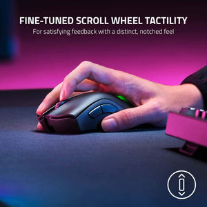 Razer DeathAdder V2 Pro - Wireless Gaming Mouse with Ergonomic Comfort (Optical Switches, Optical Focus + 20K Sensor, Speedflex Cable, Integrated Memory, Programmable) Black