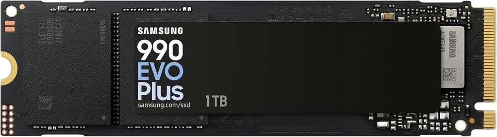 Samsung 990 EVO Plus, 1TB, PCIe 4.0 x4 / 5.0 x2, NVMe2.0 (up to 7150 MB/s), NVMe M.2 (2280), Internal Solid State Drive (SSD), MZ-V9S1T0BW