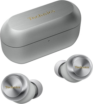 Technics EAH-AZ100E-S Wireless Earbuds with Noise Cancelling, Multipoint Bluetooth, Voice Focus AI, Comfortable In-Ear Headphones, Silver