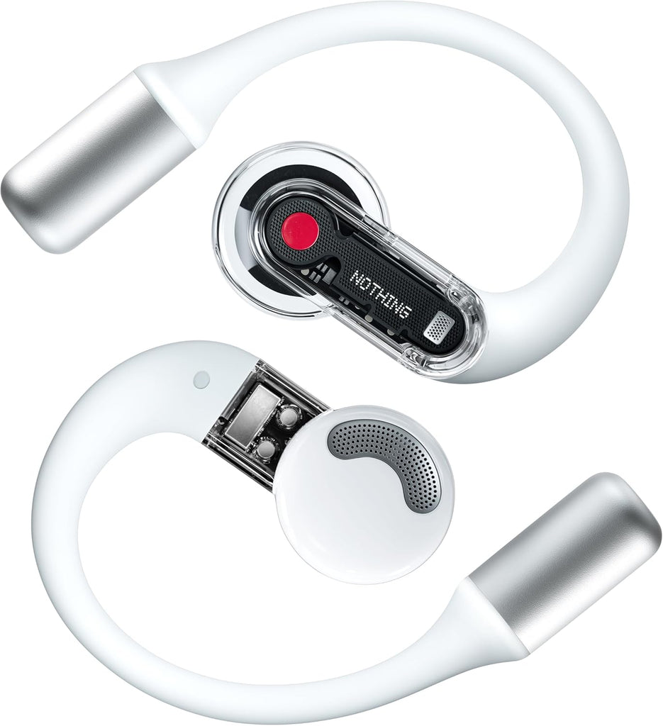 Nothing Ear (open) wireless open headphones with Dual mics and AI Clear Voice, Open Sound Technology, IP54 water resistant, 30 hours of playback and Advanced EQ - White