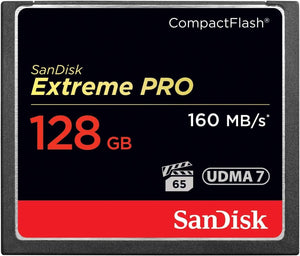 SanDisk SDCFXPS-128G-X46 Extreme Pro 128 GB 160 MB/s Compact Flash Memory Card - Black/Gold/Red