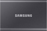 Samsung Portable SSD T7, SSD 4 TB, USB 3.2 Gen.2, 1,050 MB/s read, 1,000 MB/s write, external SSD hard drive for iPhone, Mac, PC, smartphone and game console, grey, MU-PC4T0T/WW