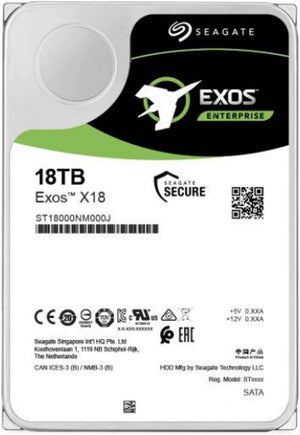 Seagate Exos X18, 18 TB, Enterprise Class, Internal Hard Drive HDFrustration Free Packaging (ST18000NM000J)