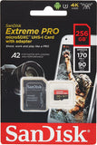 SanDisk Extreme Pro 256 GB microSDXC Memory Card + SD Adapter(SDSQXCZ-256G-GN6MA)