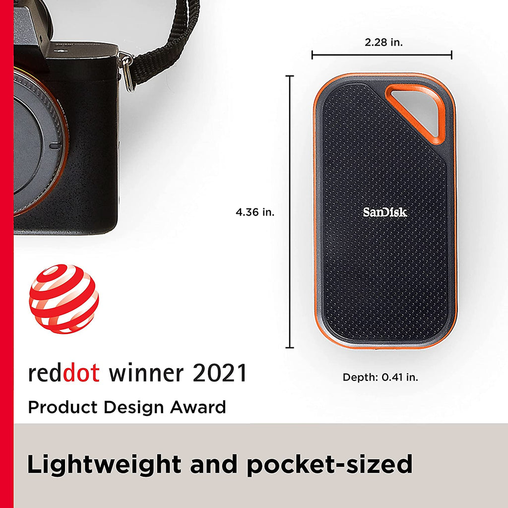 SanDisk Extreme Pro 2TB Portable NVMe SSD, USB-C, up to 2000MB/s