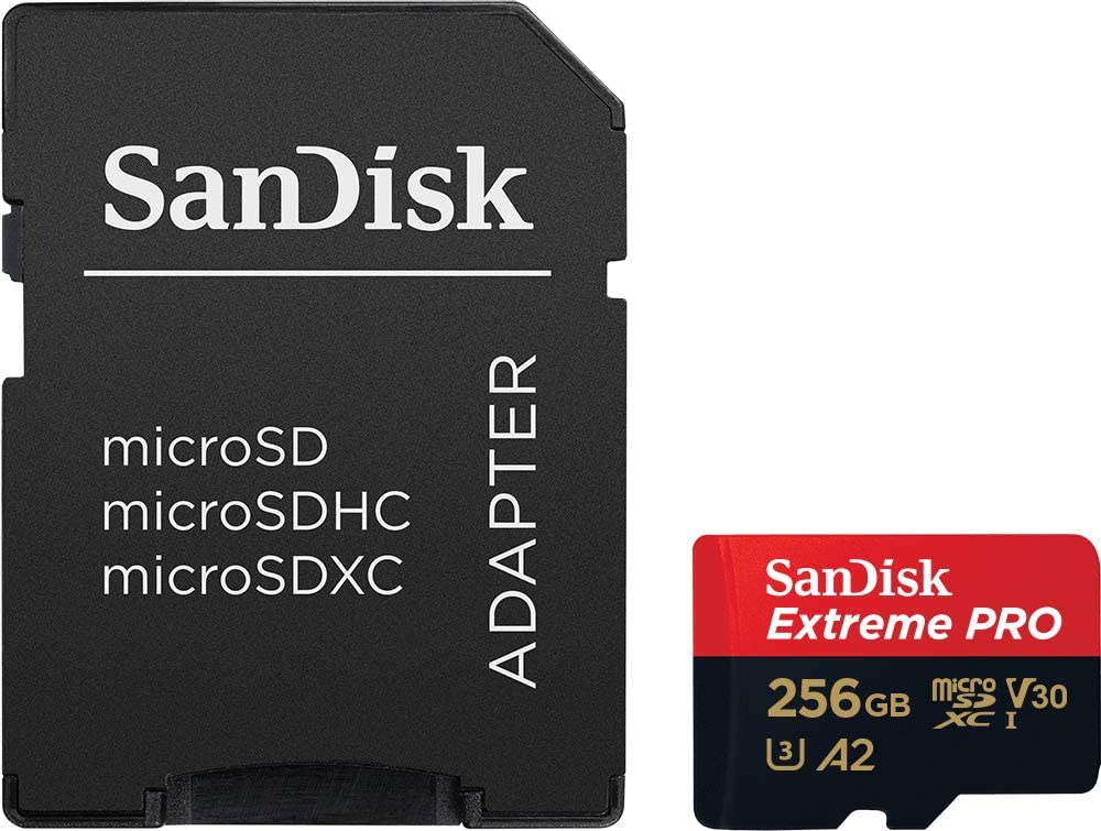 SanDisk Extreme Pro 256 GB microSDXC Memory Card + SD Adapter(SDSQXCZ-256G-GN6MA)