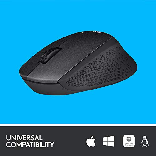 Logitech M330 Silent Plus Wireless Mouse - for PC / Mac / Laptop - Black