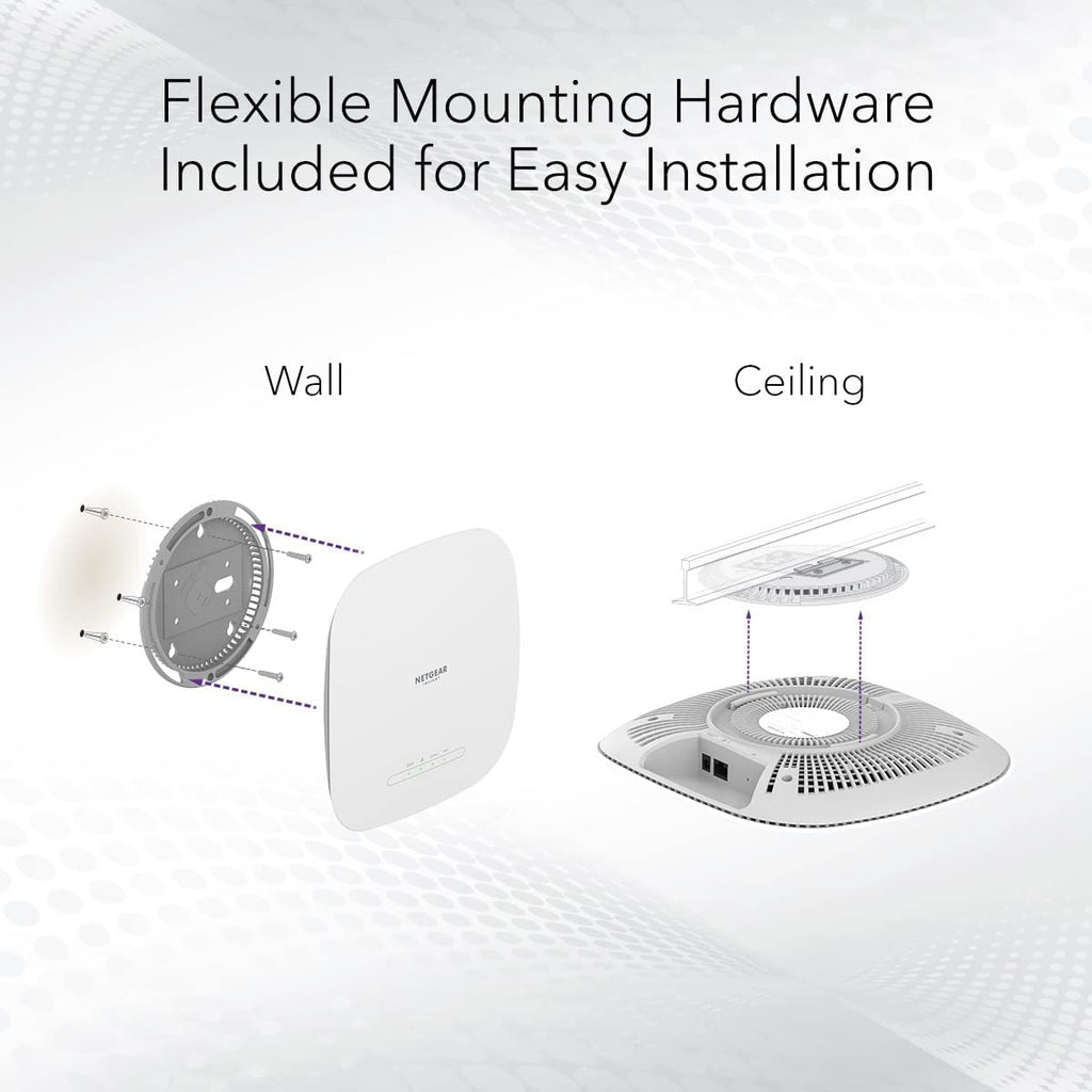 NETGEAR Wireless Access Point (WAX615) - WiFi 6 Dual-Band AX3000 Speed | Up to 256 Client Devices | 1 x 2.5G Ethernet LAN Port | 802.11ax | Insight Remote Management | PoE+ or Optional Power Adapter