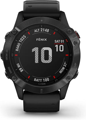 Garmin Fenix 6X Pro , Premium Multisport GPS Watch, Black with Black Band
