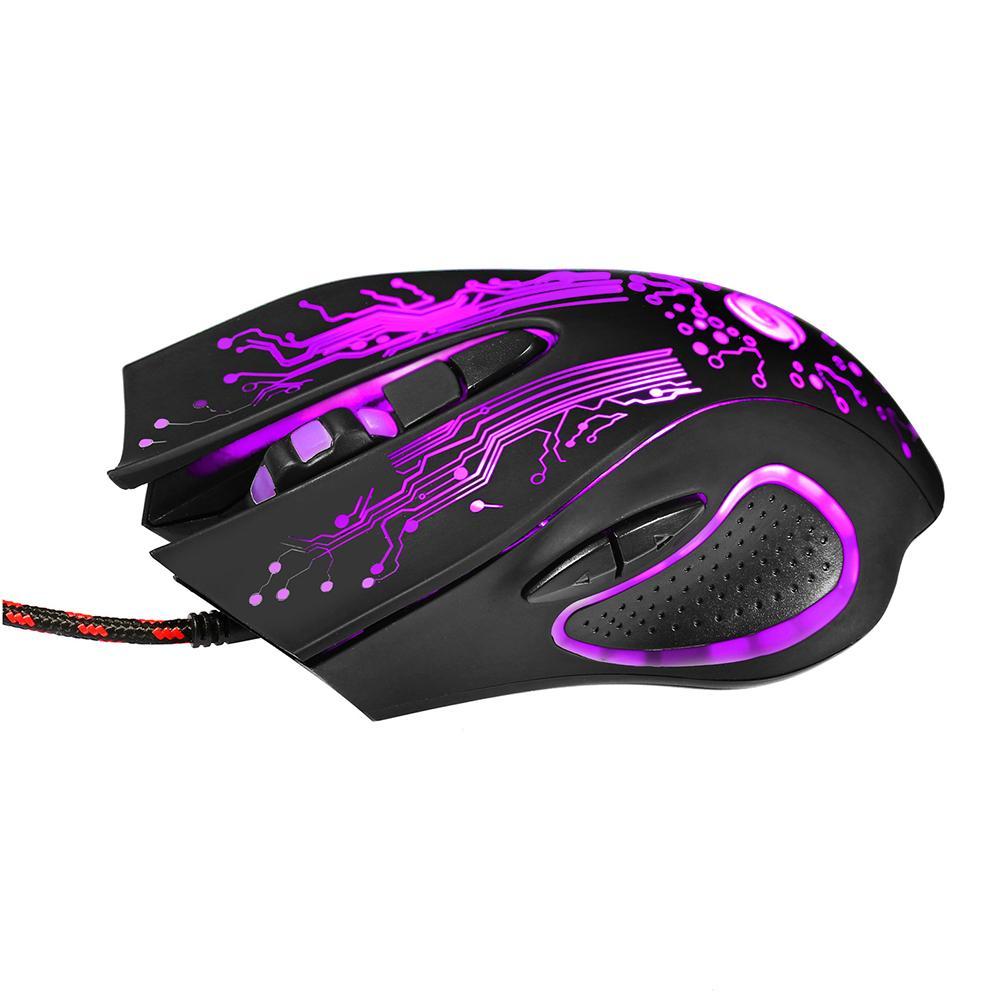 Ergonomic Wired Gaming Mouse 5500DPI Adjustable 7 Buttons LED