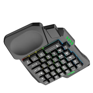 USB Keyboard One-handed Wired 35 Keys Luminous Gaming Keyboards For Tablet Colorful Ergonomics Gamer Keypad Hand Rest