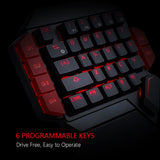 USB Keyboard One-handed Wired 35 Keys Luminous Gaming Keyboards For Tablet Colorful Ergonomics Gamer Keypad Hand Rest