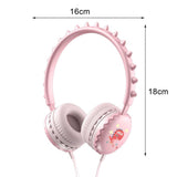 Unisex Macaron Color Wired Headphone Universal 3.5mm Cartoon Cute Dinosaur Over Ear Headset for Mobile Phone Birthday Gift