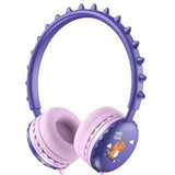 Unisex Macaron Color Wired Headphone Universal 3.5mm Cartoon Cute Dinosaur Over Ear Headset for Mobile Phone Birthday Gift