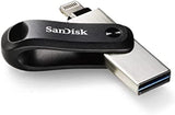 SanDisk 256GB iXpand Flash Drive Go with Lightning and USB 3.0 connectors, for iPhone/iPad, PC and Mac