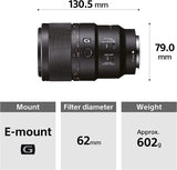 Sony SEL90M28G E Mount - Full Frame 90mm F2.8 Telephoto Macro G Lens