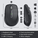 Logitech MX Anywhere 3 Compact Performance Mouse  GRAPHITE