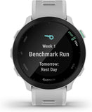 Garmin Forerunner 55 Easy to Use Lightweigh GPS Running Smartwatch, Running and Training Guidance, Safety and Tracking Features included, White