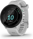 Garmin Forerunner 55 Easy to Use Lightweigh GPS Running Smartwatch, Running and Training Guidance, Safety and Tracking Features included, White