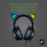 Razer Kraken Kitty RGB USB Gaming Headset: THX 7.1 Spatial Surround Sound - Chroma RGB Lighting - Retractable Active Noise Cancelling Mic - Lightweight Aluminum Frame - for PC - Classic Black