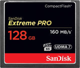 SanDisk SDCFXPS-128G-X46 Extreme Pro 128 GB 160 MB/s Compact Flash Memory Card - Black/Gold/Red