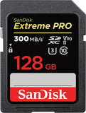 SanDisk 128GB Extreme PRO SDXC card up to 300 MB/s UHS-II Class 10 U3 V90