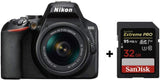 Nikon D3500 + AF-P DX 18–55 VR Kit,24.2 MP DX-format sensor, ISO light + 32G Memory Card,Black