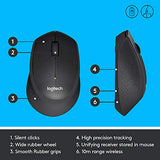 Logitech M330 Silent Plus Wireless Mouse - for PC / Mac / Laptop - Black