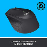 Logitech M330 Silent Plus Wireless Mouse - for PC / Mac / Laptop - Black