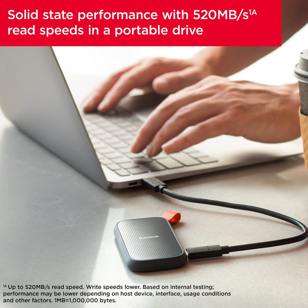 SanDisk Portable SSD 1TB, up to 520MB/s read speed – RosyPro