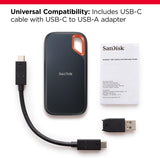 SanDisk Extreme 2TB Portable NVMe SSD, USB-C, up to 1050MB/s Read & 1000MB/s Write Speed