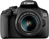 Canon EOS 2000D DSLR Camera and EF-S 18-55 mm f/3.5-5.6 IS II Lens, Black