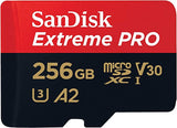 SanDisk 256GB Extreme PRO microSDXC card + SD adapter + RescuePRO Deluxe, up to 200MB/s