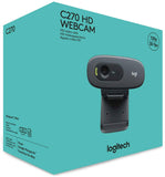 Logitech C270 HD Webcam, Black