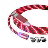 Magnetic 3 in 1 Luminous Type-c Fast Charging Cable Data Cord for Apple/Android Mobile Phone Accessories