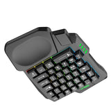 USB Keyboard One-handed Wired 35 Keys Luminous Gaming Keyboards For Tablet Colorful Ergonomics Gamer Keypad Hand Rest